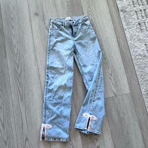 Abercrombie Kids Light Blue Jeans with Pink Bows